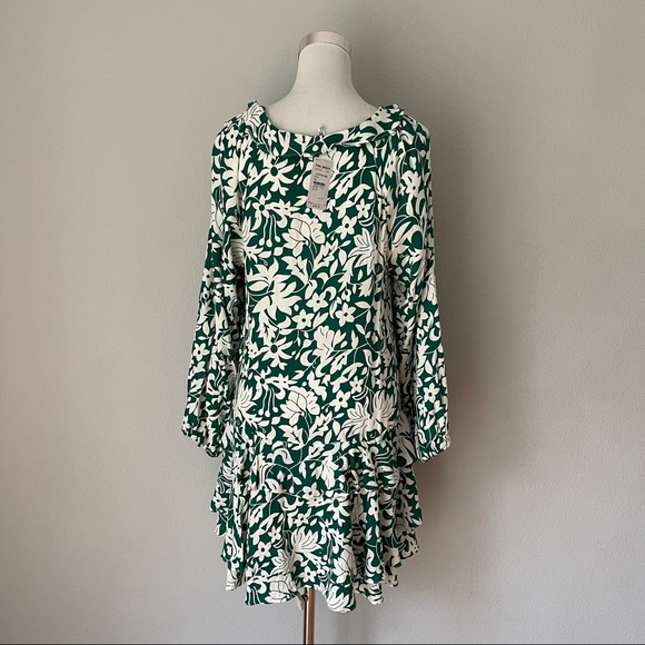 Free People Green Floral Dress Size L - Picture 7 of 10